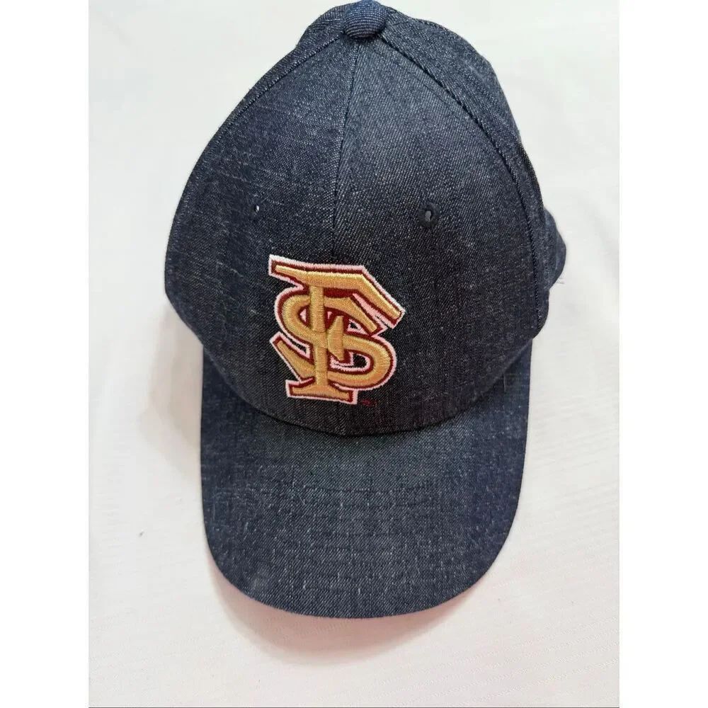 Florida State Seminoles Hat Cap Fitted Mens Blue Denim FSU Football Zephyr 7 1/4